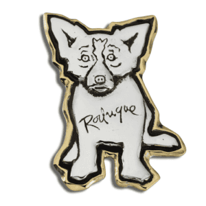 Pin: Full Body, Sterling Silver, Gold Aura