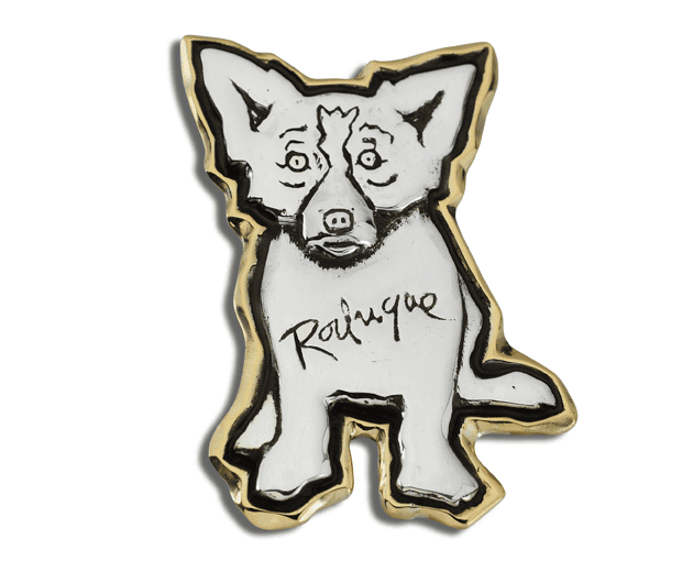 Pin: Full Body, Sterling Silver, Gold Aura